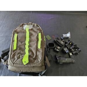 Asonnyc Camera Backpack w/ Godox Triggers, Bracket Mounts, AQool Light Bundle